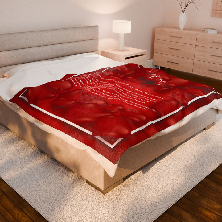 I Love You Acrostic Poem Velveteen Plush Blanket - Red