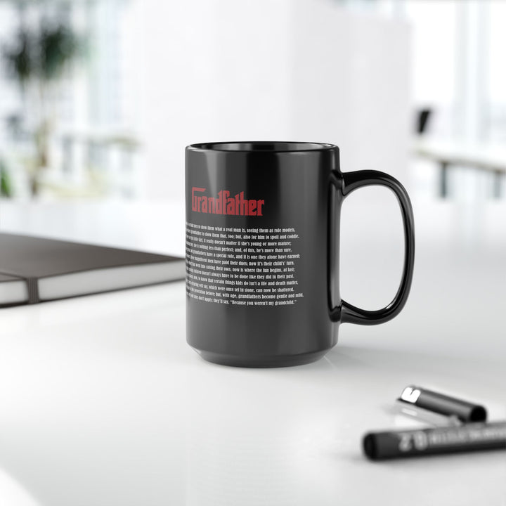 "Grandfather" Acrostic Poem Black Mug - 15oz