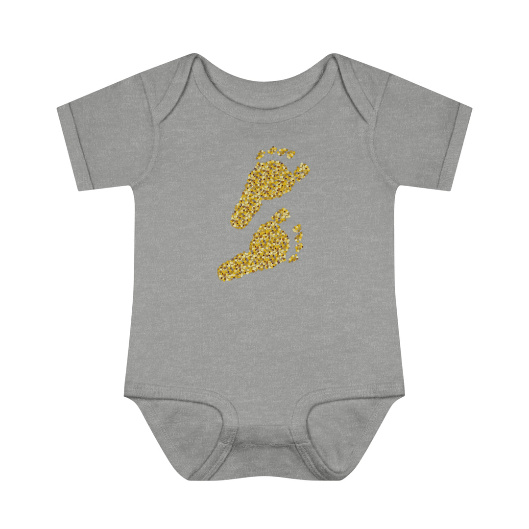 Baby Steps "Baby Feet" Acrostic Poem Bodysuit - Glitter Footprints