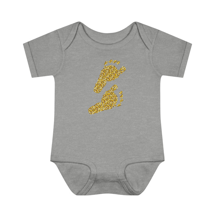 Baby Steps "Baby Feet" Acrostic Poem Bodysuit - Glitter Footprints