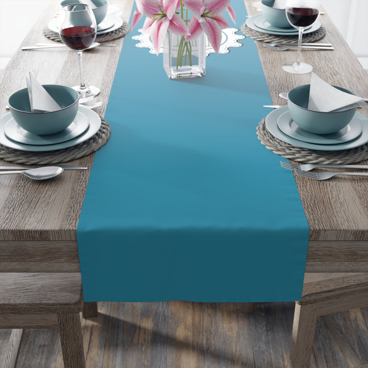 A Baby is Born Table Runner - Baby Items Font - Aqua