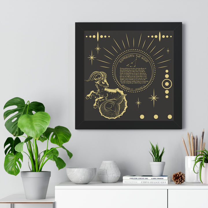 Written in the Stars Framed Horizontal Acrostic Poem Print - Capricorn