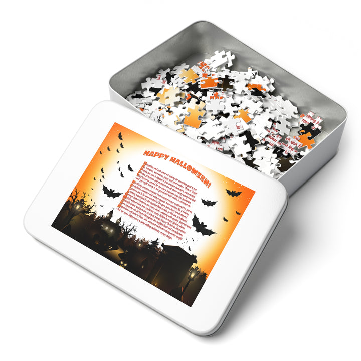 Happy Halloween Poem Jigsaw Puzzle - Tin Box