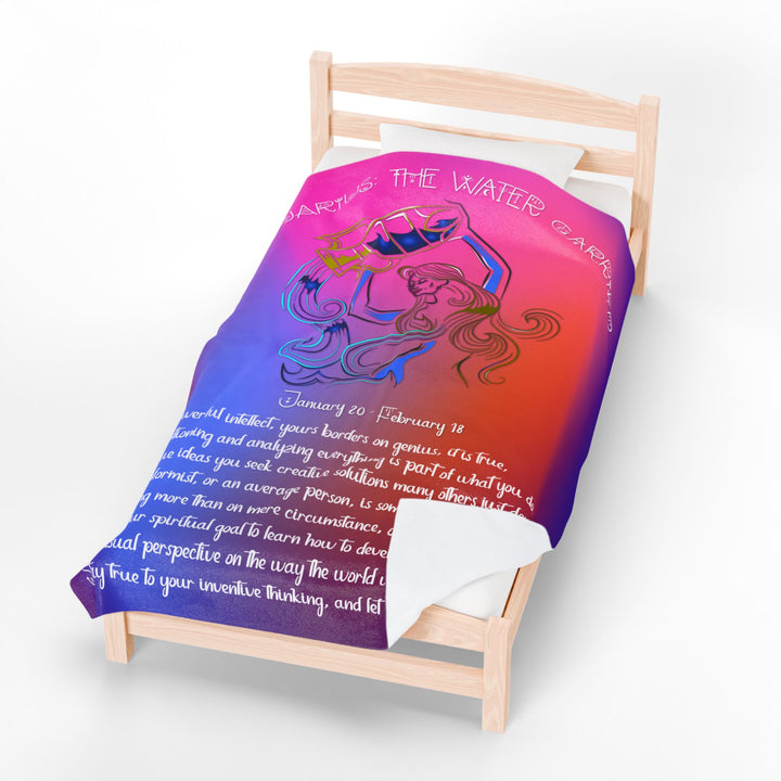 Aquarius Acrostic Poem Velveteen Plush Blanket