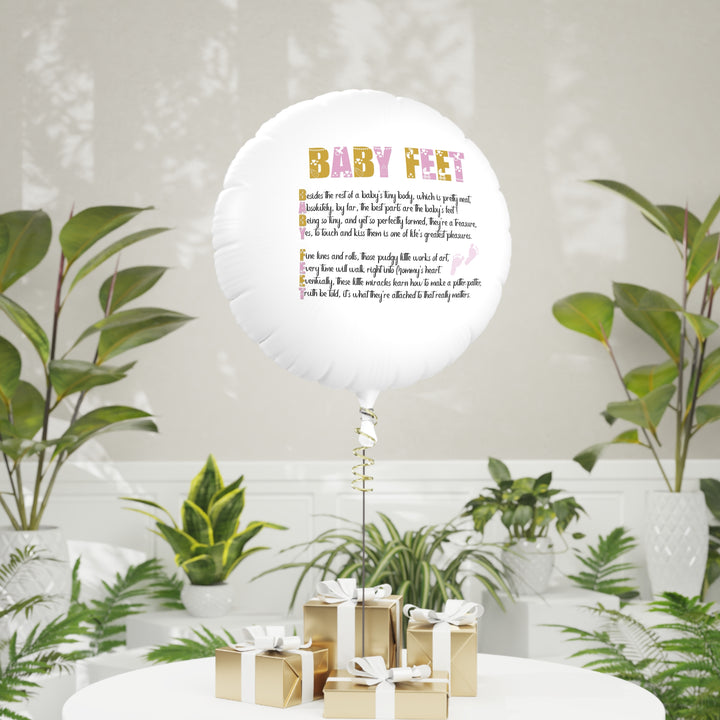 Baby Feet Acrostic Poem Helium Balloon