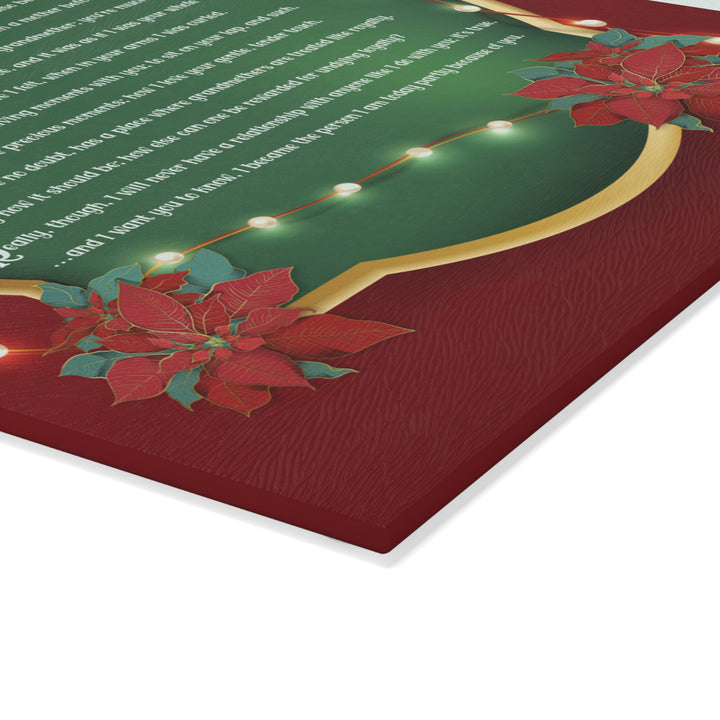 My Grandmother Acrostic Poem Glass Cutting Board - Poinsettias