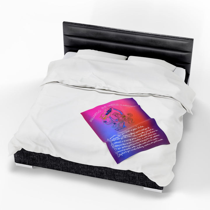 Aquarius Acrostic Poem Velveteen Plush Blanket