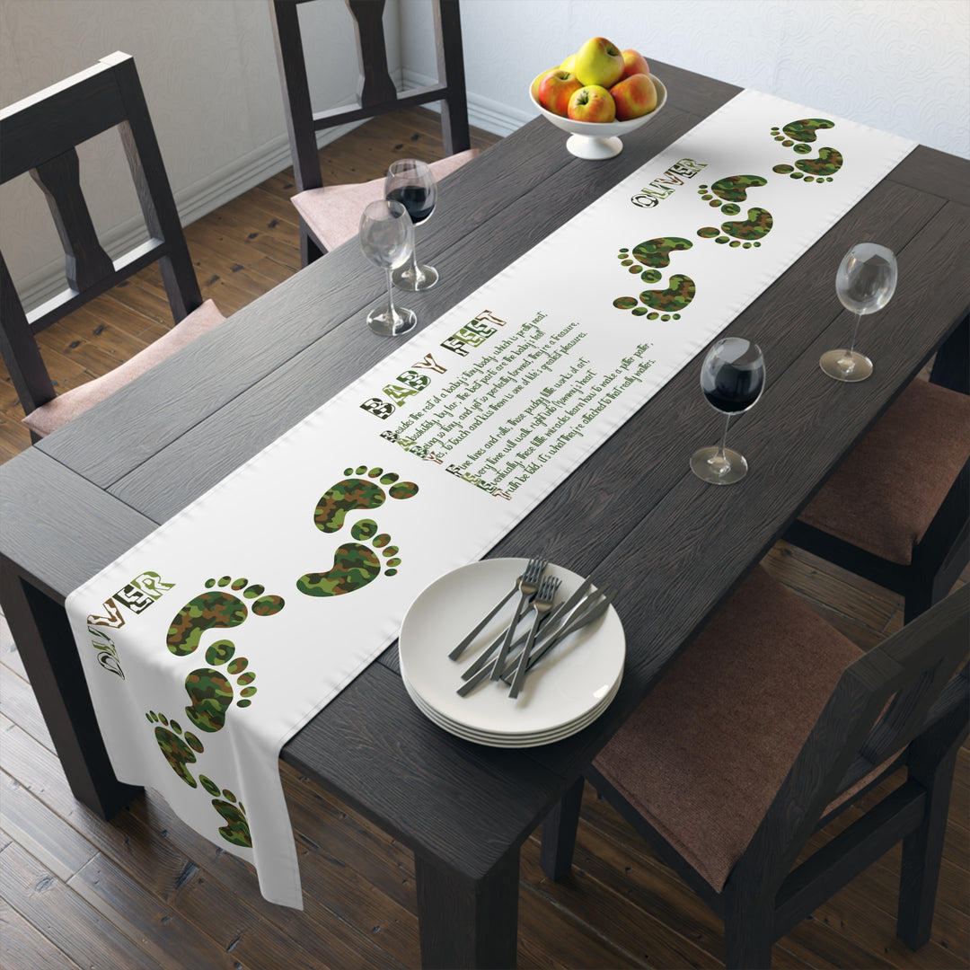 “Baby Feet” Table Runner - Camo - Personalized