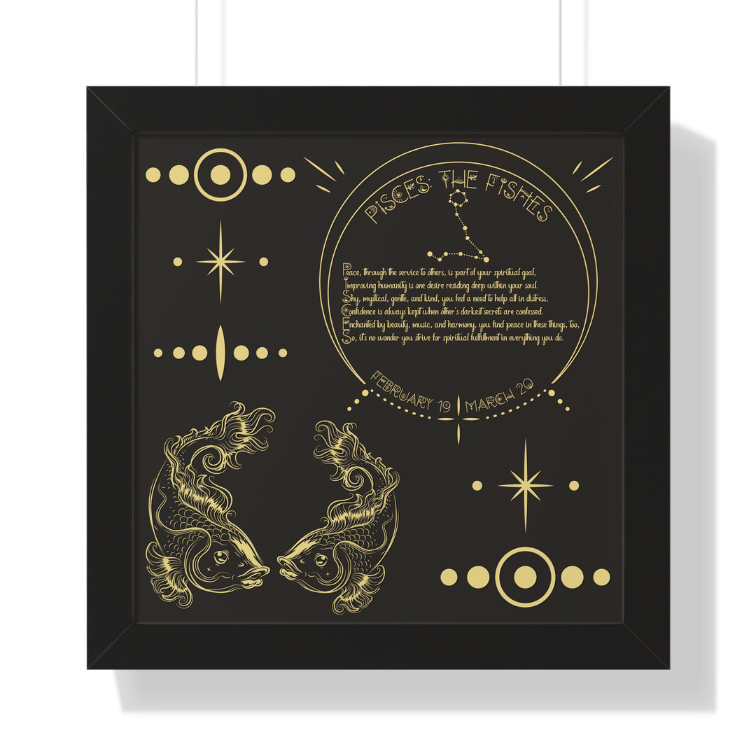 Written in the Stars Framed Acrostic Poem Print - Pisces