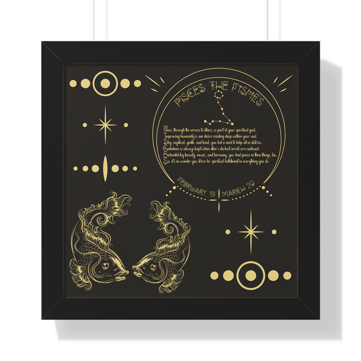 Written in the Stars Framed Acrostic Poem Print - Pisces