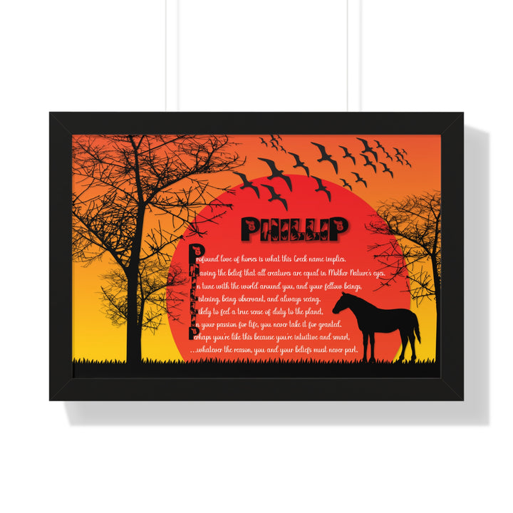 Namesakes Framed Acrostic Poem Print - Horse