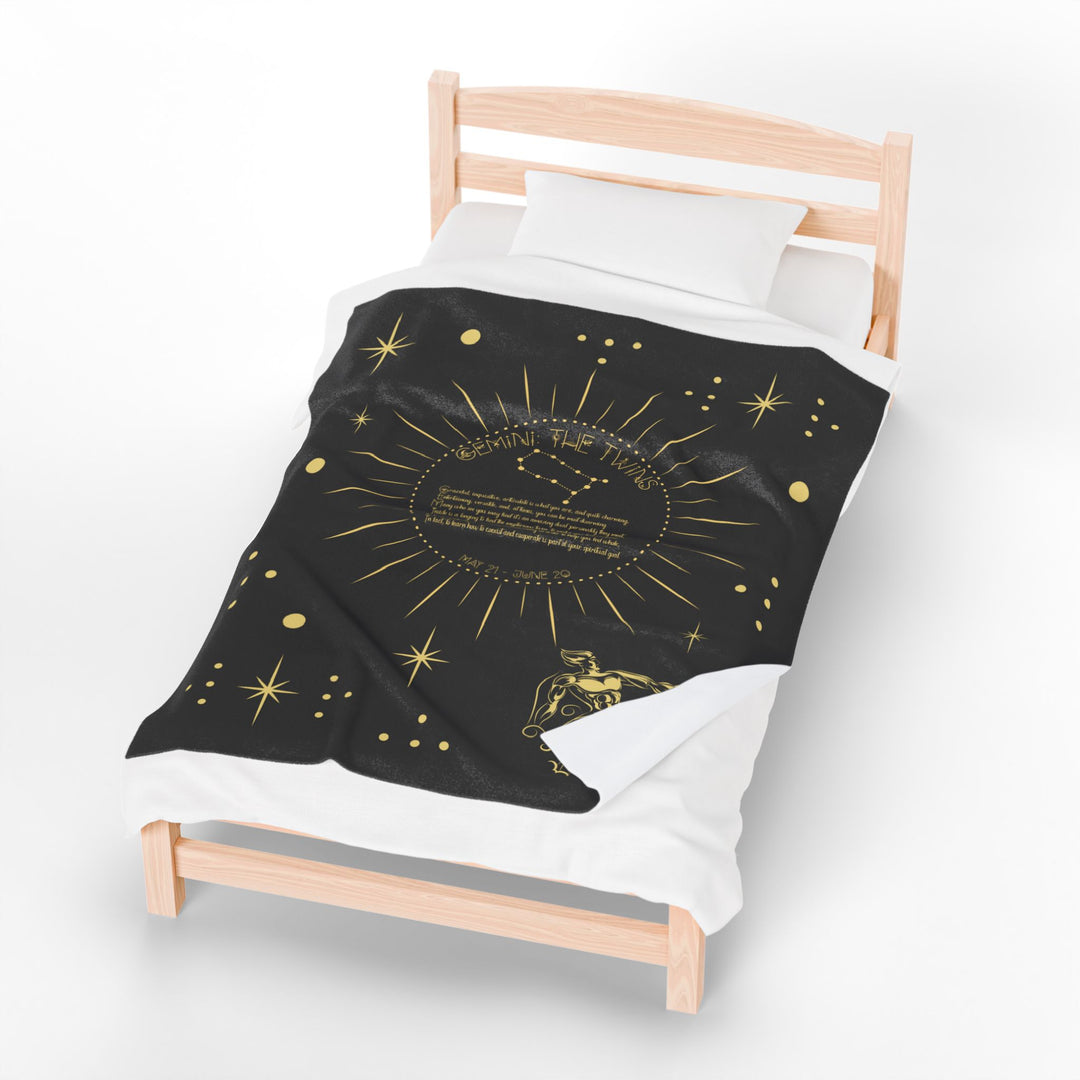Gemini Acrostic Poem Velveteen Blanket