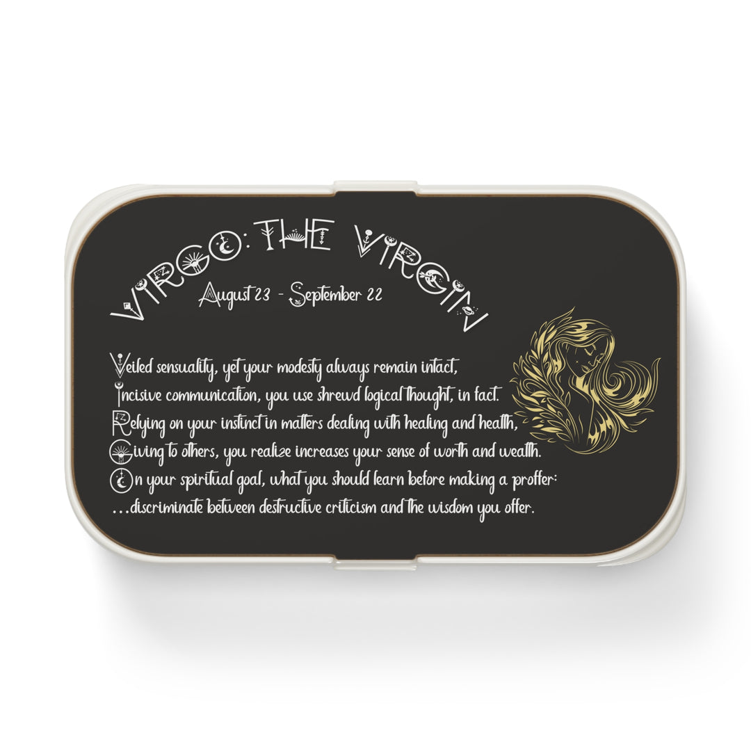 Virgo Acrostic Poem Bento Lunch Box - Wooden Lid