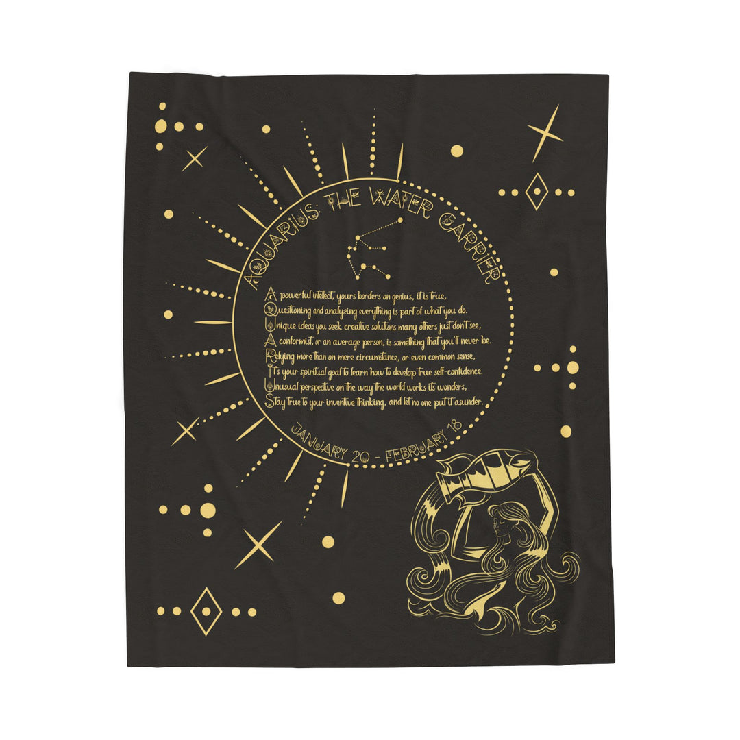 Aquarius Acrostic Poem Velveteen Plush Blanket
