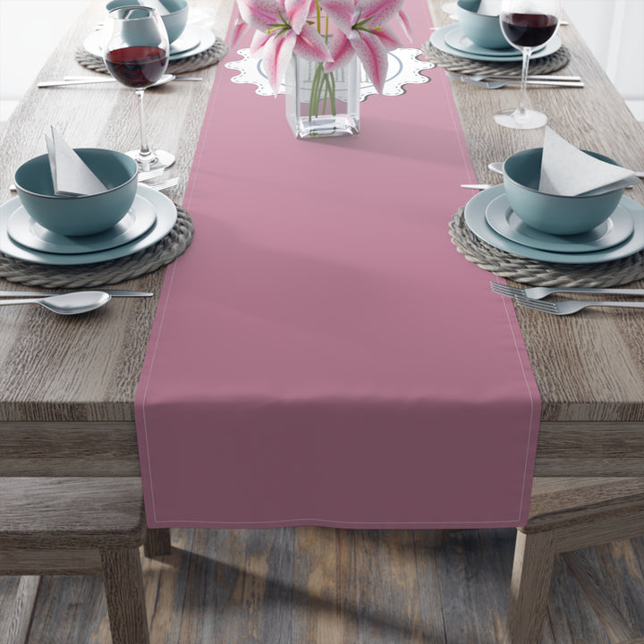 “A Baby is Born” Table Runner - Baby Items Font - Pink - No Personalization
