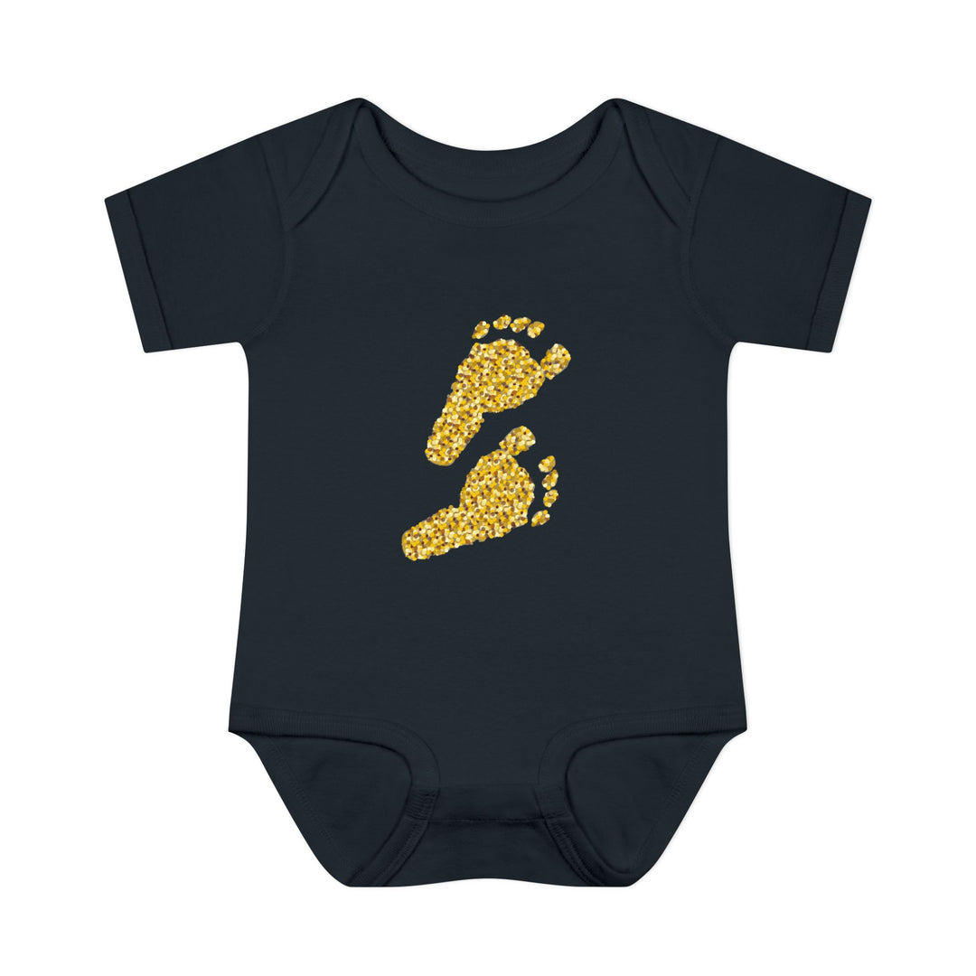 Baby Feet Acrostic Poem Baby Bodysuit - Glitter Footprints