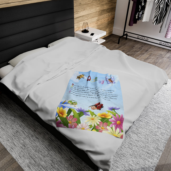 Namesakes Personalized Velveteen Plush Blanket with Acrostic Poem Spelling Out a Name