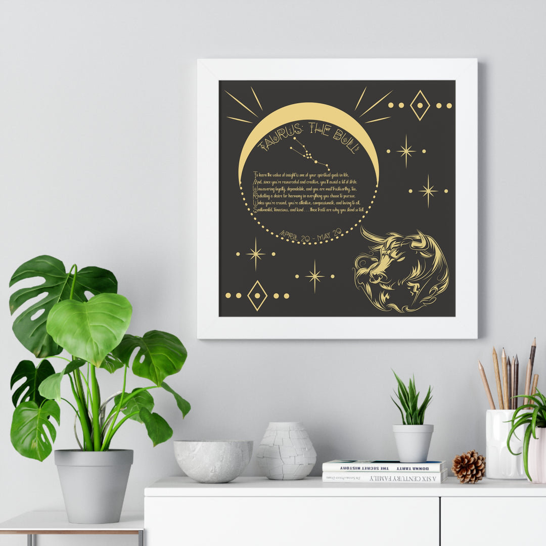 Written in the Stars Framed Acrostic Poem Print - Taurus