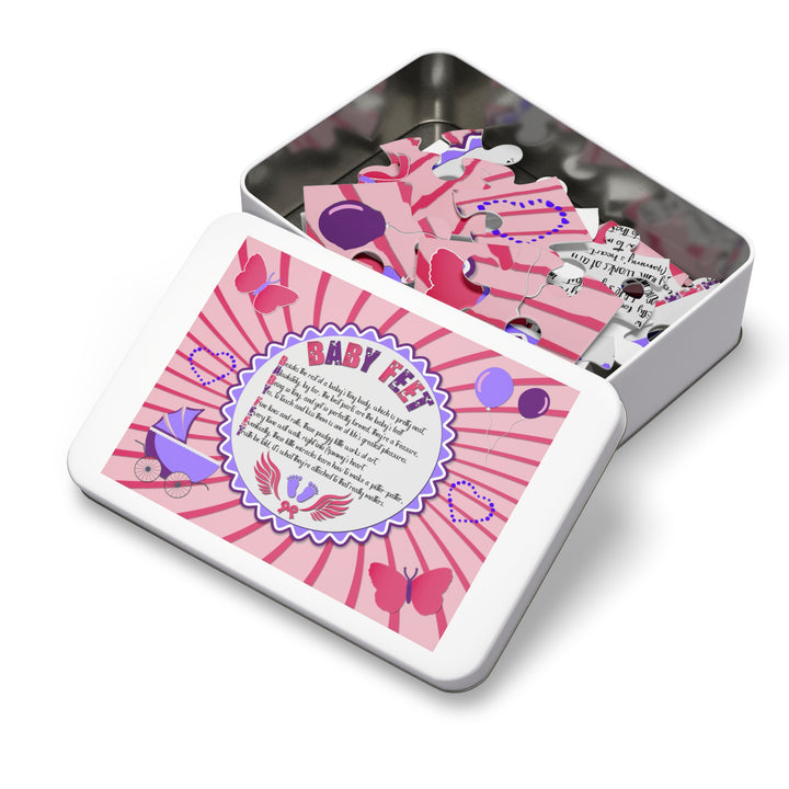Baby Steps Acrostic Poem Jigsaw Puzzle - "Baby feet" - Pink