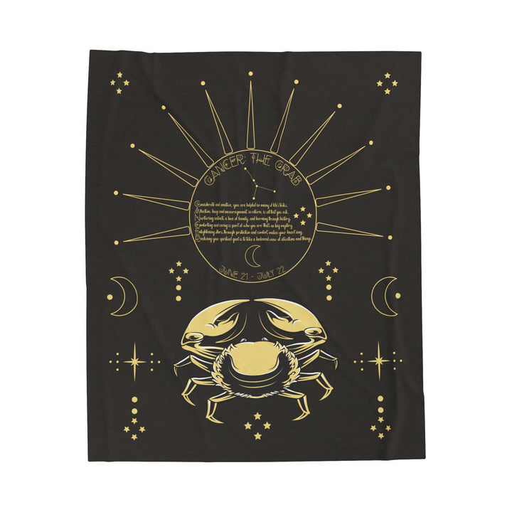 Written in the Stars Velveteen plush blanket with acrostic poem spelling out "Cancer"