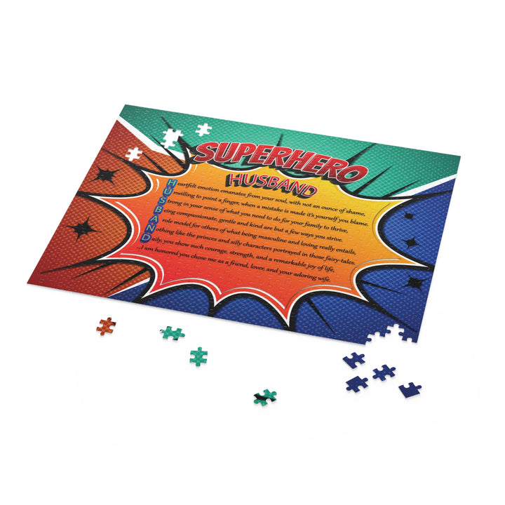 Husband Acrostic Poem Puzzle - Superhero Comic Design