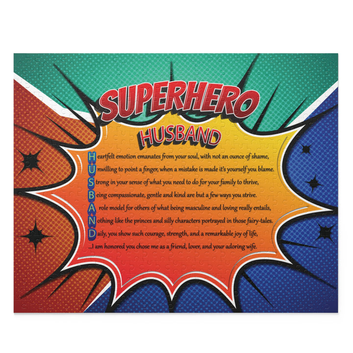 Husband Acrostic Poem Puzzle - Superhero Comic Design