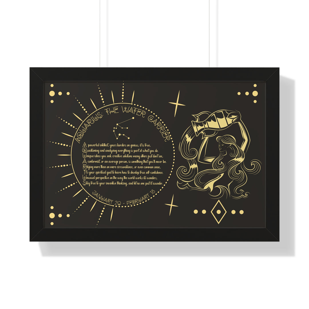 Written in the Stars Framed Acrostic Poem Print - Aquarius