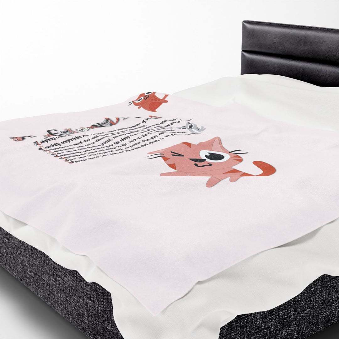 Namesakes Acrostic Poem Velveteen Plush Blanket - Kitty Design