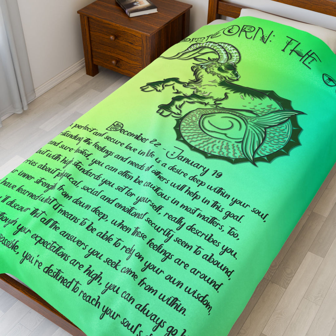 Capricorn Acrostic Poem Velveteen Plush Blanket