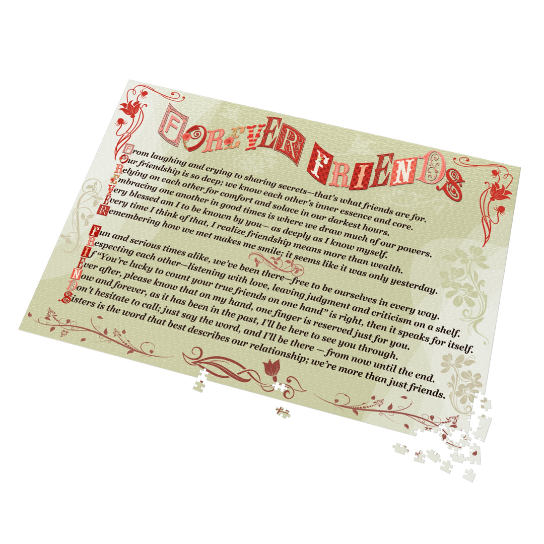 Forever Friends Acrostic Poem Puzzle  - Whimisical - Tin Box