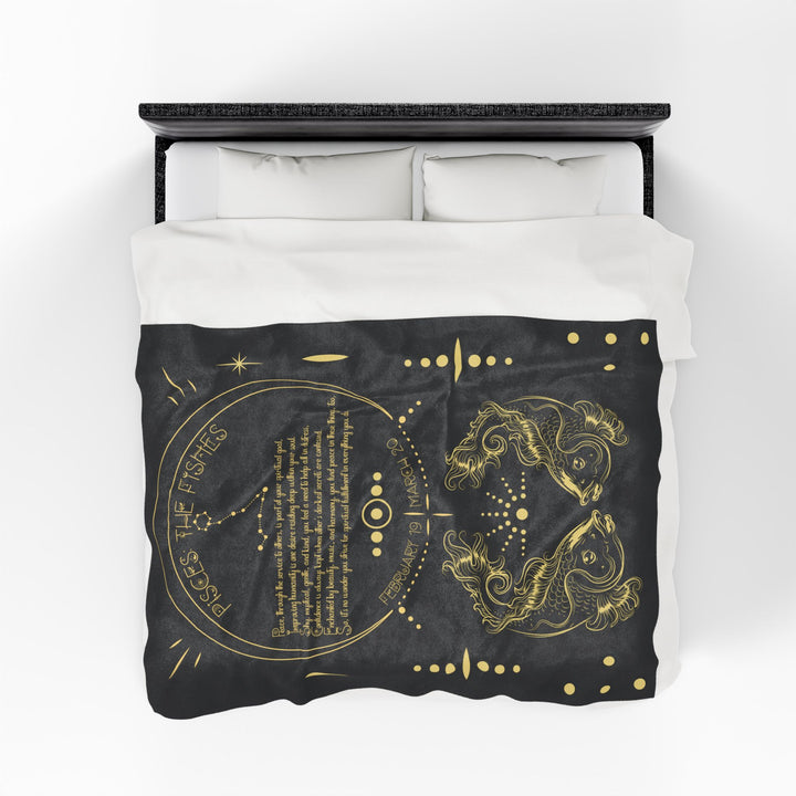 Pisces Acrostic Poem Velveteen Blanket