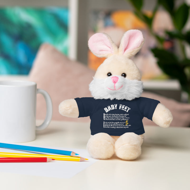 Baby Feet Acrostic Poem Stuffed Animals with Tee - Baby Feet - Gold Footprints