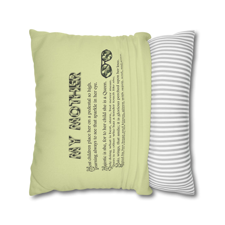 My Mother Acrostic Poem Pillow Cover -  Camo Design
