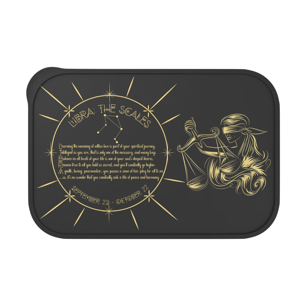 Libra Acrostic Poem Bento Lunch Box - Black