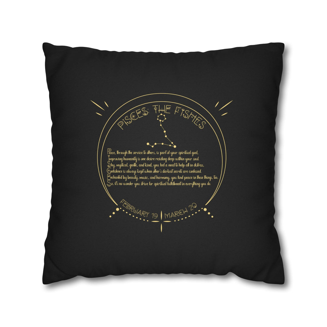 Pisces Acrostic Poem Square Pillow Cover