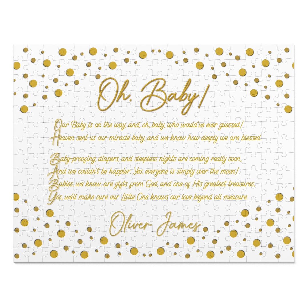 Oh, Baby! Acrostic Poem Jigsaw Puzzle - Personalized - Tin Box