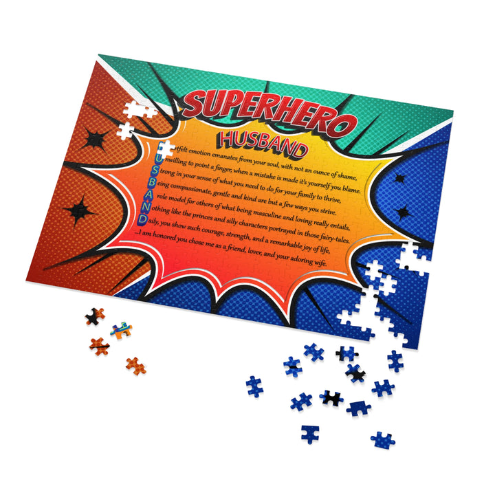 Husband Acrostic Poem Puzzle - Comic Style- Tin Box