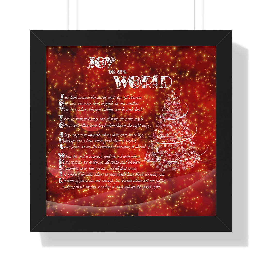 It's Just a Phrase "Joy to the World" Framed Acrostic Poem Print