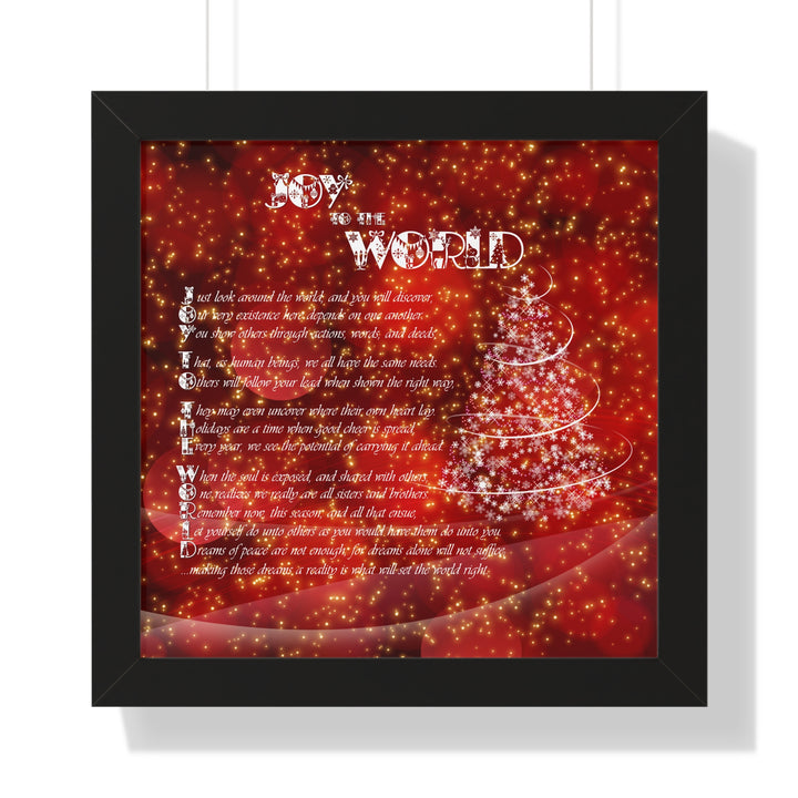It's Just a Phrase "Joy to the World" Framed Acrostic Poem Print