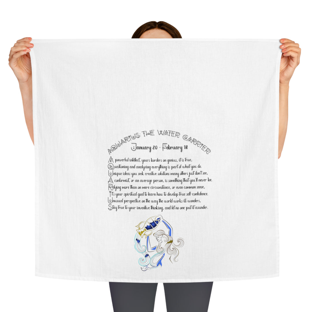 Aquarius Acrostic Poem Celestial Tea Towel