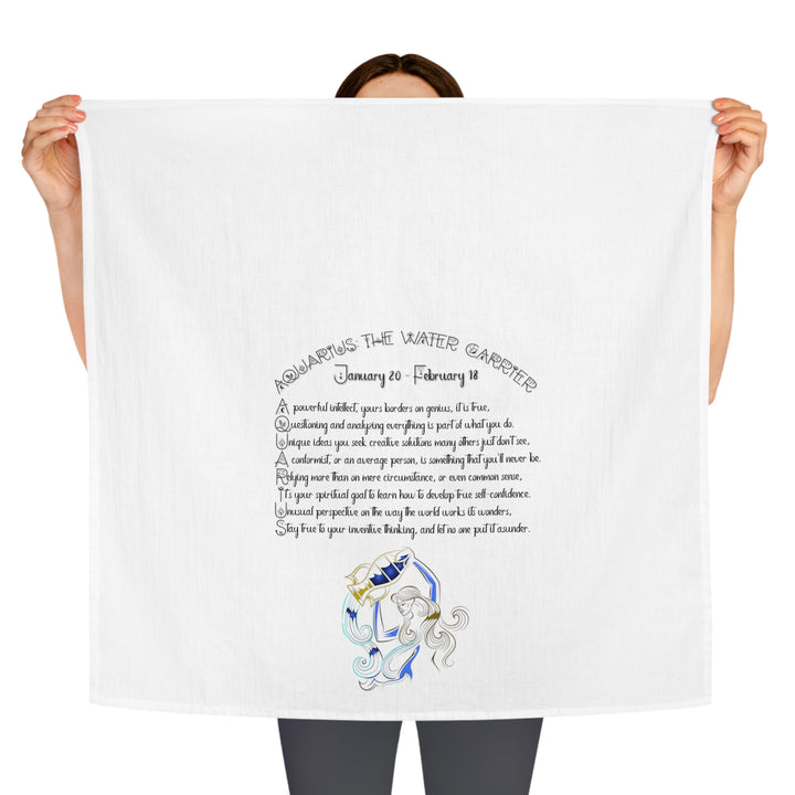 Aquarius Acrostic Poem Celestial Tea Towel