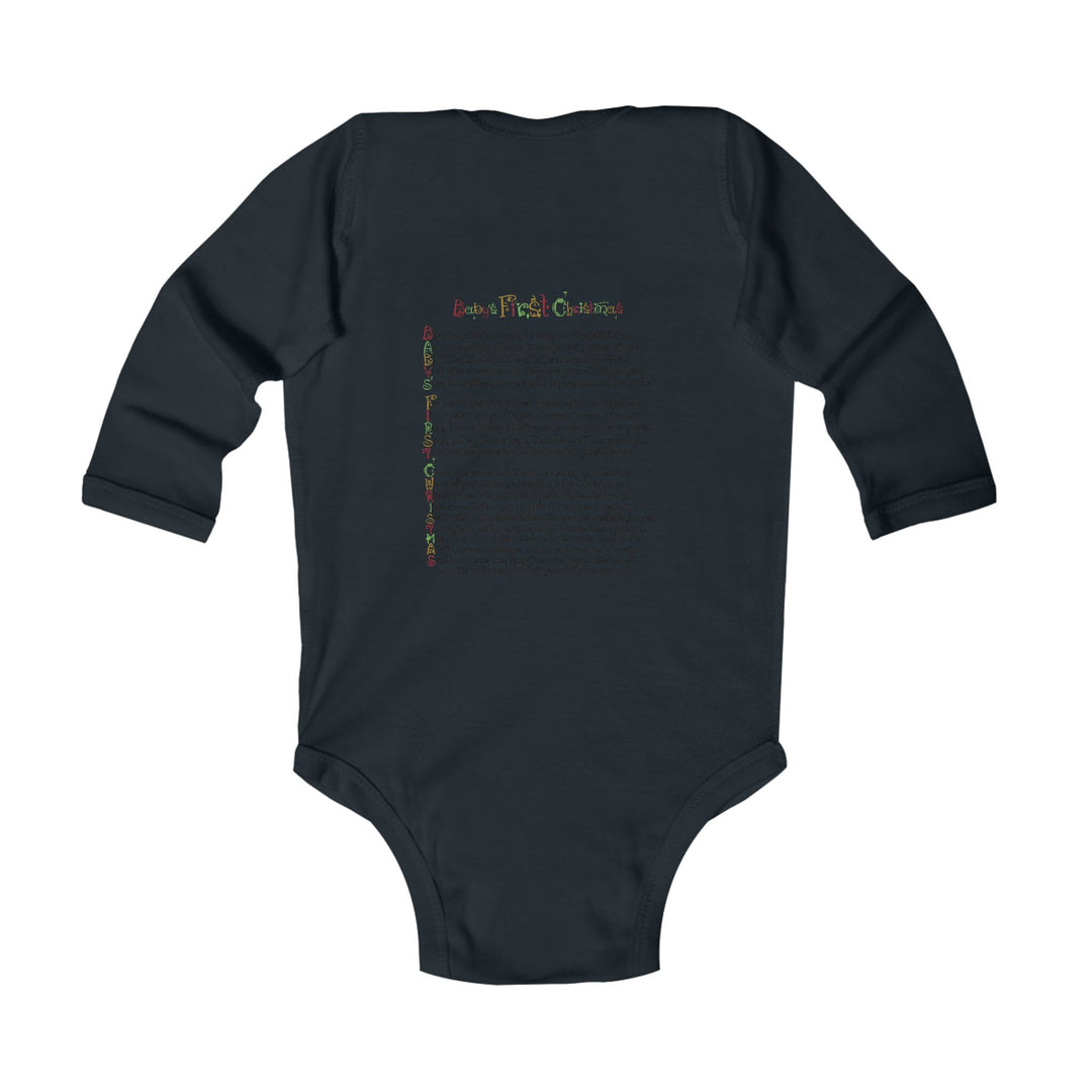 Baby’s First Christmas Acrostic Poem Infant Long Sleeve Bodysuit - Fun Font