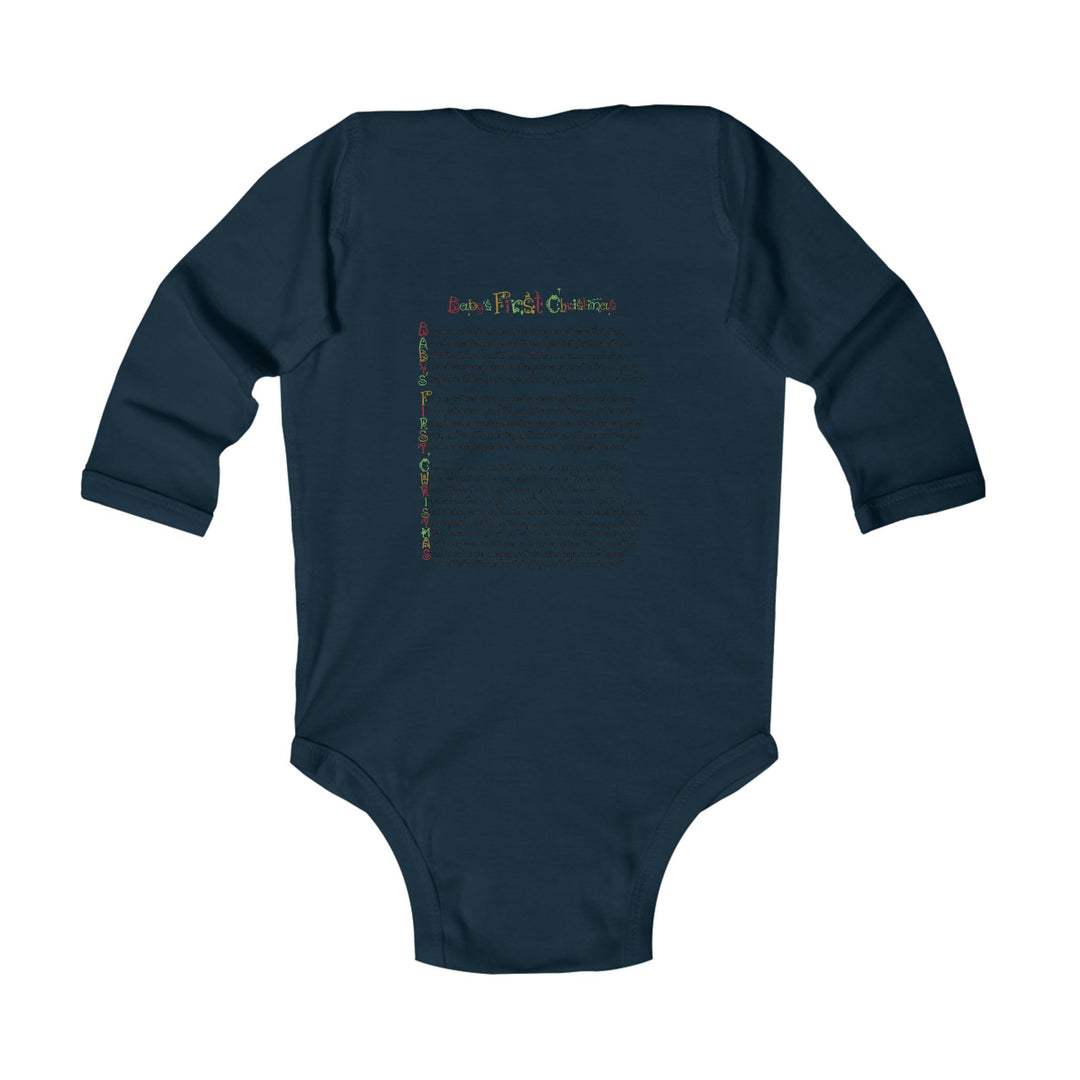 Baby’s First Christmas Acrostic Poem Infant Long Sleeve Bodysuit - Fun Font