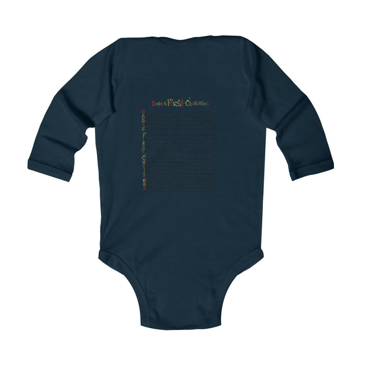 Baby’s First Christmas Acrostic Poem Infant Long Sleeve Bodysuit - Fun Font