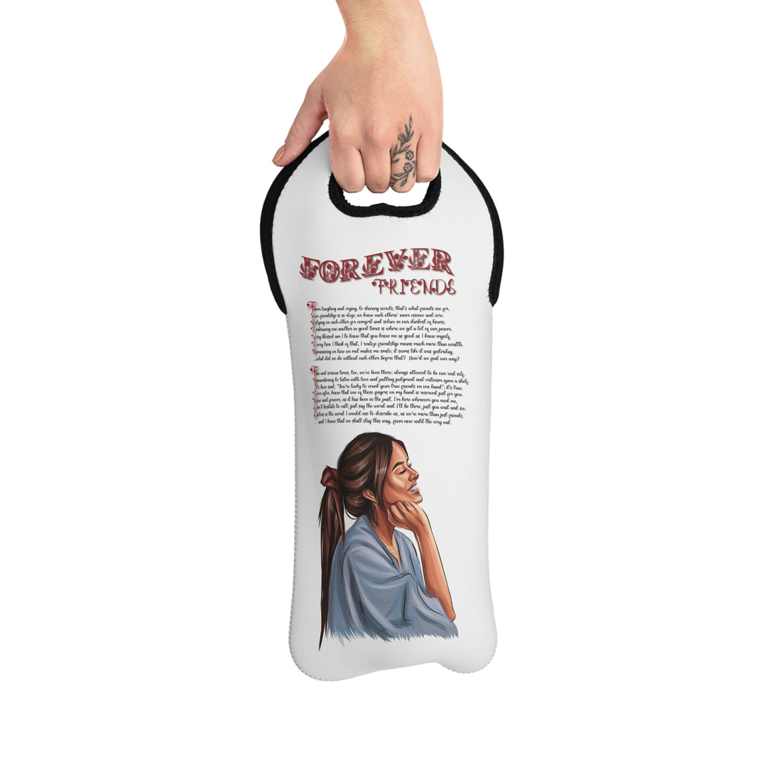 Forever Friends Acrostic Poem Wine Tote Bag - 2