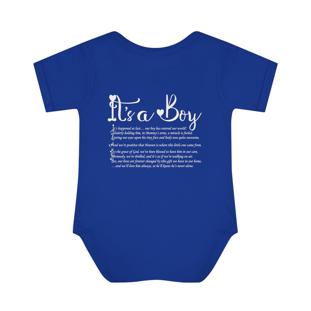 Baby Steps "It's a Boy" Acrostic Poem Bodysuit - Ducky Design