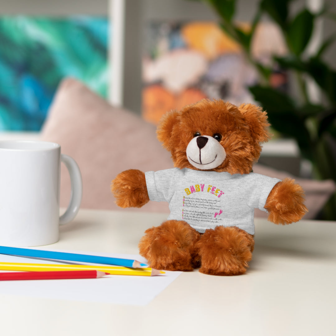 Baby Steps Stuffed Animals with Tee - Baby Feet - Pink Footprints