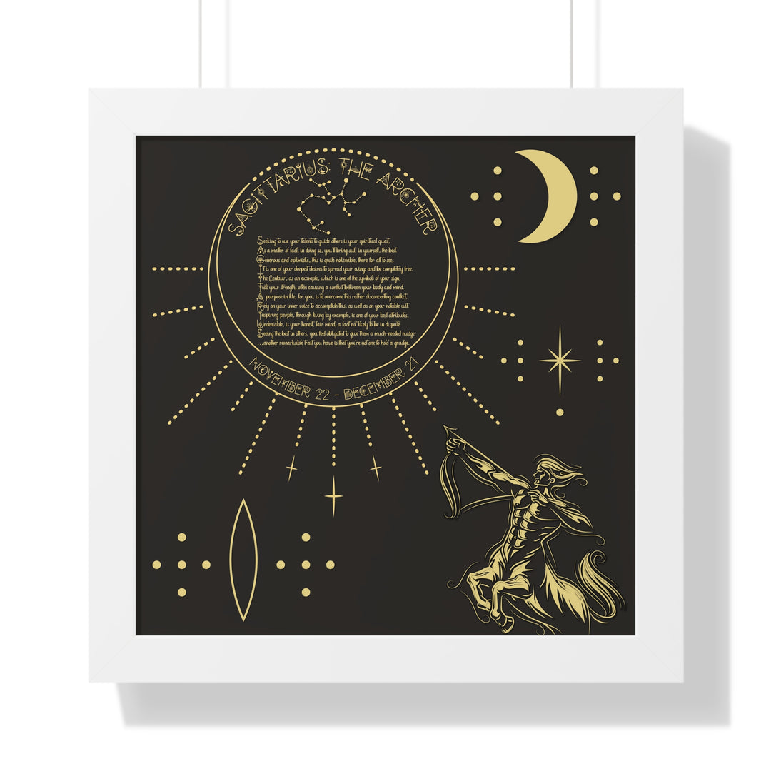 Written in the Stars Framed Acrostic Poem Print - Sagittarius