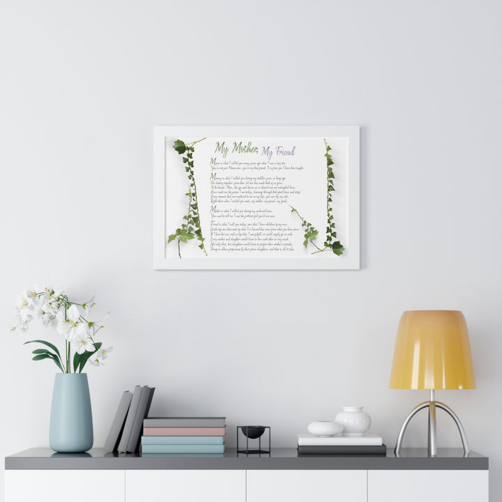 It's Just a Phrase "My Mother, My Friend" Framed Acrostic Poem Print