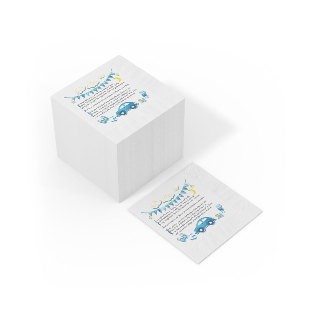 "It's a Boy" White Coined Napkins  - No Personalization